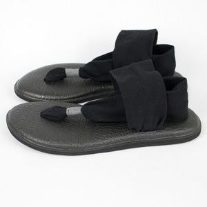 Sanuk Black Yoga Sling Sandal Size 8